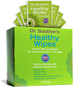 Dr. Soother's Healthy Wipes - PH Balanced Feminine Hygiene, Unscented, Hypoallergenic, Alcohol & Fragrance Free - 60 Individually Wrapped Cleansing Wipes for Women & Girls