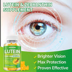 Lutein Gummies 25mg, Lutein and Zeaxanthin Supplements Eye Vitamins Gummies for Support Blue Light Protection, Vision & Overall Eye Health, Sugar Free, Pineapple Flavor, 120 Count
