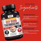 Kaya Naturals Oxy Burn - Thermogenic Herbal Formula for Active Living – Non-GMO & Gluten-Free – 180 Count