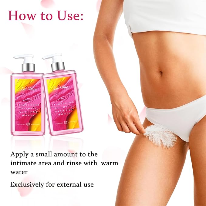 Refreshing Intimate Wash for Women, pH Balance, Gentle Daily Intimate Cleanser, Natural Extracts, Pink, 10.14 fl oz