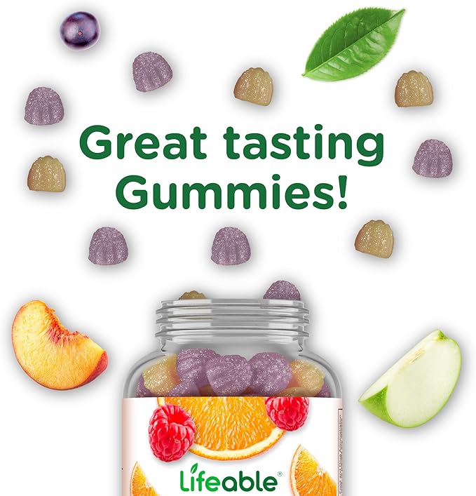 Lifeable Calcium with Vitamin D3 Gummies | Calcium 500 mg D3 1000 IU | Great Tasting Bone Strength Supplements | for Bone Health | Calcium Gummies for Women, Men | 60 Gummies