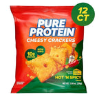 Pure Protein Cheesy Crackers, Hot and Spicy, High Protein Snack, 10G Protein, 1.34 oz, 12 Count