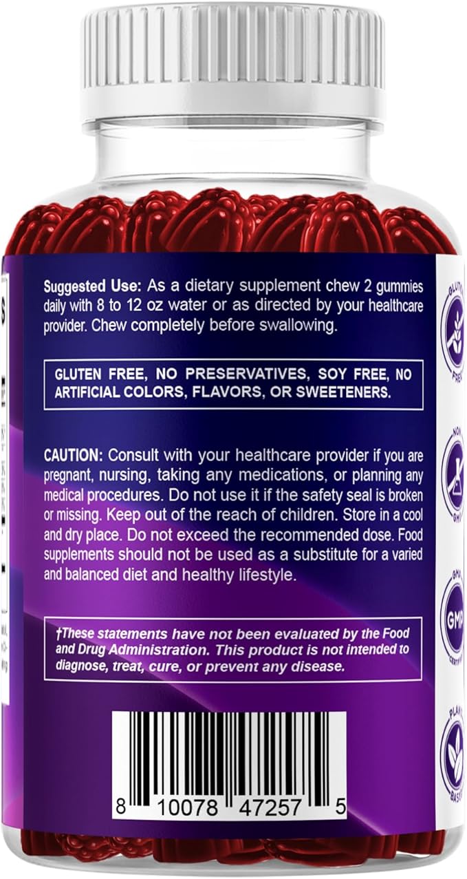 Vitamatic Sugar Free 5-HTP 200mg Gummies with B6 – 60 Pectin-Based Gummies – Mood Support & Stress Relief