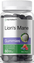 Horbäach Lion's Mane Supplement | 60 Vegan Gummies for Adults | Non-GMO and Gluten Free