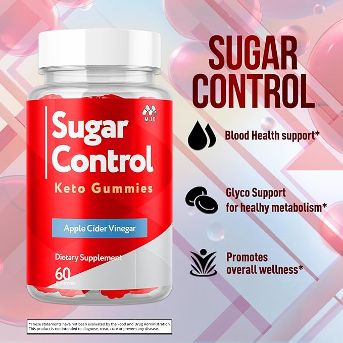 (2 Pack) SugarControl Keto Gummies, Official SugarControl Gummys with All Natural Ingredients, Advanced Apple Cider Vinegar Gummy for Health and Wellness, Max Strength Vitamin Supplement (120 Gummies)