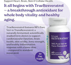 NatureCity TrueResveratrol – Resveratrol Supplement & Anti-Aging Support with 75mg Trans-Resveratrol (98% Pure Veri-te) for Heart, Immune, Bone & Cognitive Health | 60 Veggie Capsules