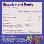 Milk Thistle Gummies, Milk Thistle Extract 1000mg, Liver Detox, Antioxidant Support, Non-GMOs, Non-Gluten, Vegan, Milk Thistle Supplement, 60 Count