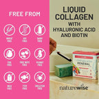 NatureWise Hydrolyzed Liquid Collagen for Women & Men 4000mg - High Absorption, Type 1 & 3 Peptides with Biotin + Vitamin C + Vitamin B Complex & Hyaluronic Acid -Mixed Berry - 30 Tubes[30 Day Supply]