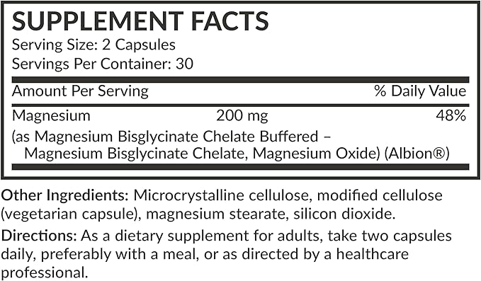 Futurebiotics Magnesium Glycinate 200 MG per Serving Chelated for High Absorption, Gentle On Stomach, Non-GMO, 60 Vegetarian Capsules