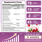 Probiotics for Women Digestive Health, 70 Billion CFUs Womens Probiotic with Digestive Enzymes & Prebiotics & Cranberry for Gut, Immune & Urinary Tract Balance, Delayed-Release, 90 Veggie Capsules
