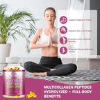 Multi Collagen Peptides Capsules 9500mg: Hydrolyzed Collagen Supplement Type I II III V X with Hyaluronic Acid Glucosamine MSM Probiotics Enzymes, Collagen for Skin Hair Nails Joints Women Men 60