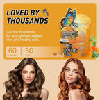 BUTTERFLY'S TEAR Hair, Skin & Nails Gummies | 26-in-1 Biotin 10,000mcg & Collagen Complex | Pineapple Flavor, 180 Count