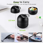 Zannaki Small Portable Single Pill Box Keychain - Metal Daily Travel Pill Organizer Case, Waterproof Pill Holder Bottle, Cute Medicine Vitamin Supplement Container Carrier for Pocket or Purse, Black