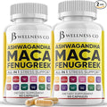 JB Wellness Co Ashwagandha Maca Root Fenugreek Supplement with Tongkat Ali Ginseng - Assists with Mood & Thyroid Health - Made in USA - 120 Count