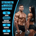 Creatine Gummies Monohydrate Complex 5000mg 60 Count Gummies Taurine + Vitamin B6 for Muscle Strength, Muscle Builder, Energy Boost, Pre Workout (60 Count (Pack of 2))