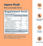Uqora Flush - Urinary Tract* with D-Mannose, Vitamin C, Vitamin B6, Potassium, Magnesium & Calcium - Gluten-Free & Vegan - Pink Lemonade Flavor - 20 Packets (2 Pack)