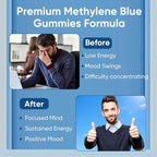 Methylene Blue Gummies, 5mg of Methylene Blue Per Gummy for Sustained Energy, Mental Clarity, Lifted Mood, Sharper Focus, 99.9% Pure, 30 Gummies Per Bag (1)