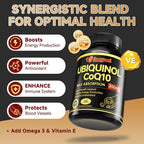 Ubiquinol CoQ10-300mg-Softgels with Vitamin E & Omega 3, Coenzyme Q10 Supplement High Absorption Support Heart Health & Energy-Production, Powerful-Antioxidant 120 Servings 4 Month Supply