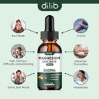 Magnesium Glycinate Liquid Drops Supplement, with Magnesium Glycinate 500mg Ashwagandha, L - Theanine, Chamomile -Support Stress Relief, Bone, Muscle, Mood Peach Flavor 2Pack
