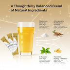 ZeniZest Calming Drink Mix Powder - Natural Cortisol Balance Calm Sleep Stress Support Supplement with Magnesium Glycinate Ashwagandha L-Theanine Vitamin D3 - Pineapple Passion Fruit Flavor 20 Packets