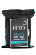 The Nobleman Men's Cooling Face + Body Cleansing Wipes, Eucalyptus - 30 Count