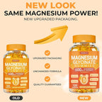 Magnesium Glycinate Gummies 600mg, Chewable Sugar Free Potassium Gummies with Magnesium Glycinate, Vitamin D, B6 and CoQ10 for Stress Relief, Body Support & Muscle, 2 Pack