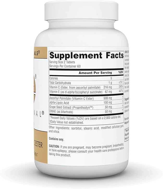 Source Naturals Skin Eternal, with DMAE, Lipoic Acid, and C Ester, for Healthy Skin Support* - 120 Tablets