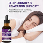 Valerian Root Sleep Support Drops, Passion Flower, Chamomile, Lavender, Soursop Leaves, & Hibiscus Herb Extract Supplement Tincture for Sleep Soundly & Deeply. 4 oz