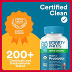 SmartyPants Multivitamin for Men, Organic Gummies: Probiotics, CoQ10, Methylfolate, Omega 3 (ALA), Vitamin D3, C, Vitamin B12, B6, A, K & Zinc for Immune Support, Biotin, 120 Gummies (30 Day Supply)