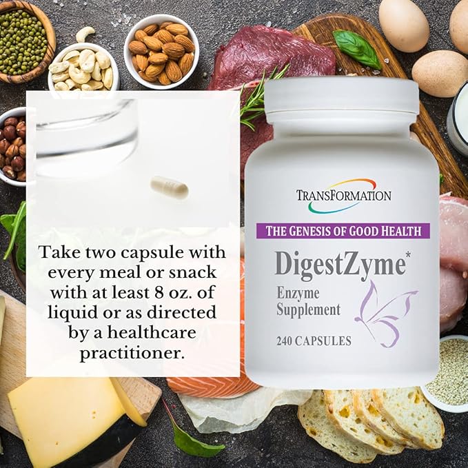 TRANSFORMATION THE GENESIS OF GOOD HEALTH Enzymes Natural DigestZyme Supplement Formula for Overall Health, Nutrient Absorption, Support Digestion During Pregnancy & Lactation, Children's Digestive