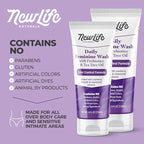 NewLife Naturals Daily Feminine Wash for pH Balance and Odor Control for Feminine Hygiene Intimate Wash for Women - With Prebiotics and Tea Tree Oil - Paraben Free - USA 8oz