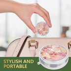 Nipichsha Pill Box, Small Pill Case for Purse & Pocket, Cute Travel Medicine Organizer, Portable Medicine Container Holder to Hold Vitamins, Medication, Fish Oil & Supplement, Gold Pink Marble