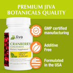 Jiva Botanicals Concentrated Cranberry Supplement - 650 mg Cranberry Powder Extract Pills for Women - High Potency for Normal Urinary Tract Health - 60 Capsules (Pack of 1)