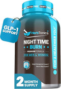 Herbtonics Night Time Burn & Sleep Complex Supports Overnight Metabolism, Stress Relief & Deep Sleep. Includes Melatonin, Valerian and Green Tea – Vegan Bedtime Weight Management (60 Capsules)