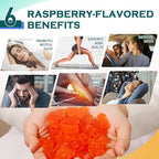 Magnesium Glycinate Gummies 1000mg - Sugar Free Magnesium Potassium Supplement with Vitamin D, B6, CoQ10 for Calm Mood & Sleep Support - 60 Orange Gummies