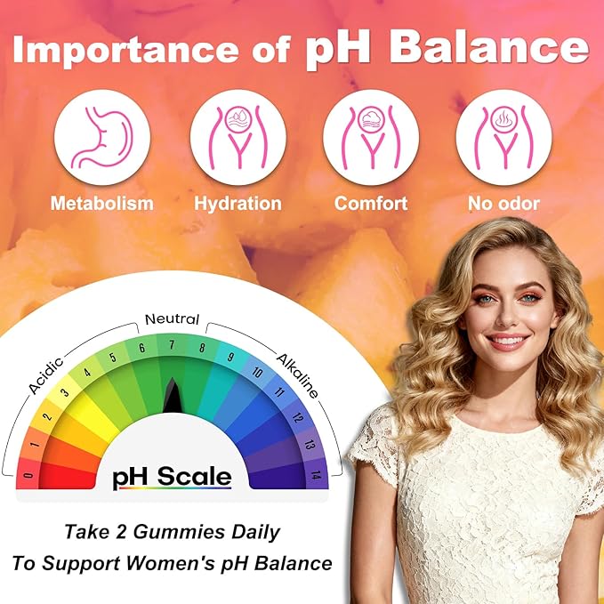 2 Packs Feminine Balance Gummies for Women - PH Balance Gummies Support Vaginal Flora, Gut Health & Immune System, Vegan, Gluten-Free, Tropical Pineapple Flavor (120 Count)