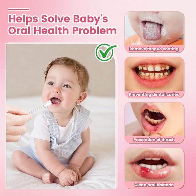 Baby Tongue Cleaner 48-Count, Newborn Oral Care Gauze Swabs – Soft Disposable Mouth Wipes for 0-36 Months, Travel-Pack Infant Tongue Brush Alternative