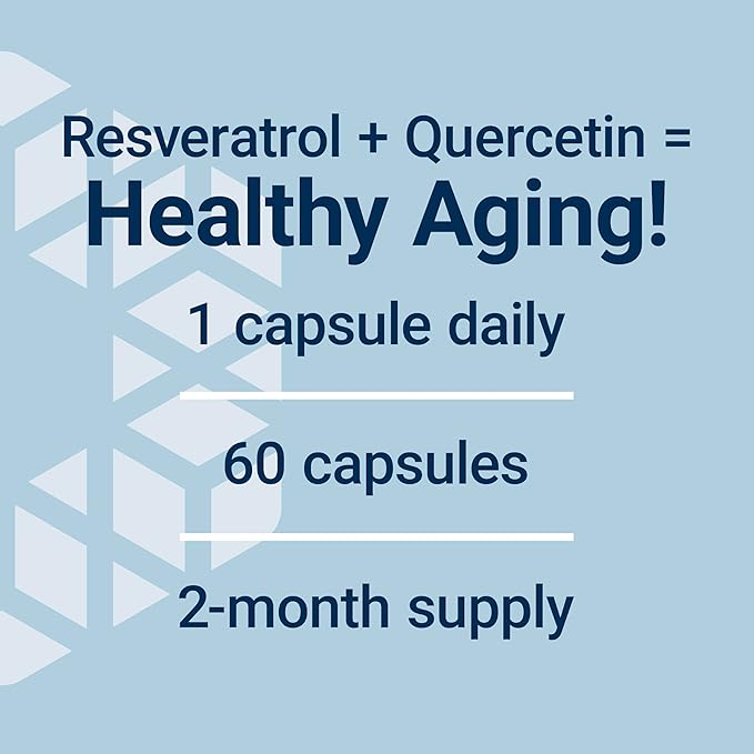 Life Extension Optimized Resveratrol Elite, Trans-resveratrol, quercetin, Healthy Aging, Heart Health, Brain Health, oxidative Stress, Gluten-Free, Non-GMO, Vegetarian, 60 Capsules