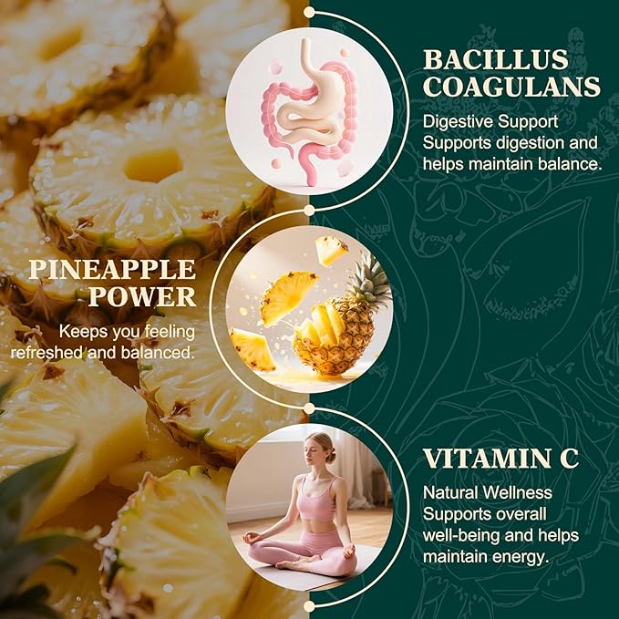 Women’s Daily Probiotic Gummies – Feminine Balance & pH Support – Vegan, Gluten-Free – Pineapple Flavor – 60 Gummies (30 Servings)