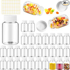Lamoutor 30Pcs Clear Pill Bottle Plastic Medicine Bottle Empty Reagent Chemical Containers with Caps for Liquid Solid Powder Medicine 30ML