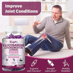 3000MG 1 Pack Glucosamine Chondroitin Gummies, Extra Strength Joint Support Supplement with MSM & Elderberry, Flexibility, Antioxidant Immune Support Gummy for Adults, Men & Women 60Cts