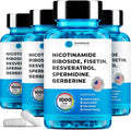 Liposomal Nicotinamide Riboside NR Supplement Resveratrol NAD : Nicotinamide 500mg w/Fisetin, Resveratrol Powder Spermidine Berberine NAD Resveratrol Supplement 500 mg - 60 caps 4 Pack