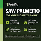 Saw Palmetto for Men Prostate Health Supplement to Promote Urinary Tract Function - 500mg Per Serving - 100 Count - DHT Blocker Hair Vitamin - Vegan, Non-GMO Capsules, Over 3 Month Supply