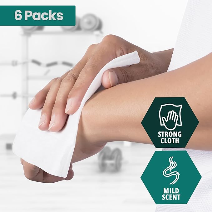 MED PRIDE Extra Soft XL Premoistened Disposable Adult Washcloths 8” X 12” Bath Wipes for Sensitive Skin with Aloe Vera, Case of 480 (80ct, Pack of 6)