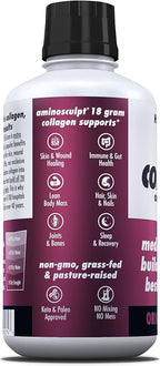 HEALTH DIRECT – AminoSculpt Liquid Collagen – 30 Fl Oz – 18 Grams of Premium Medical-Grade Collagen Liquid for Women – Stevia Free – Original Cherry