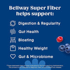 Bellway Super Fiber Powder + Fruit, Sugar Free Organic Psyllium Husk Powder Fiber Supplement for Regularity, Bloating Relief & Digestive Health, Plant-Based, Wild Berry (50 Servings)