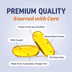 Triple Strength DHA Omega 3 Fish Oil 3600 mg | Over 2100mg Omega-3 Fatty Acids with 860mg of DHA | 1300mg EPA | Best Essential Fatty Acids | Premium Wild Caught & Burpless Fish Oil | 120 ct.