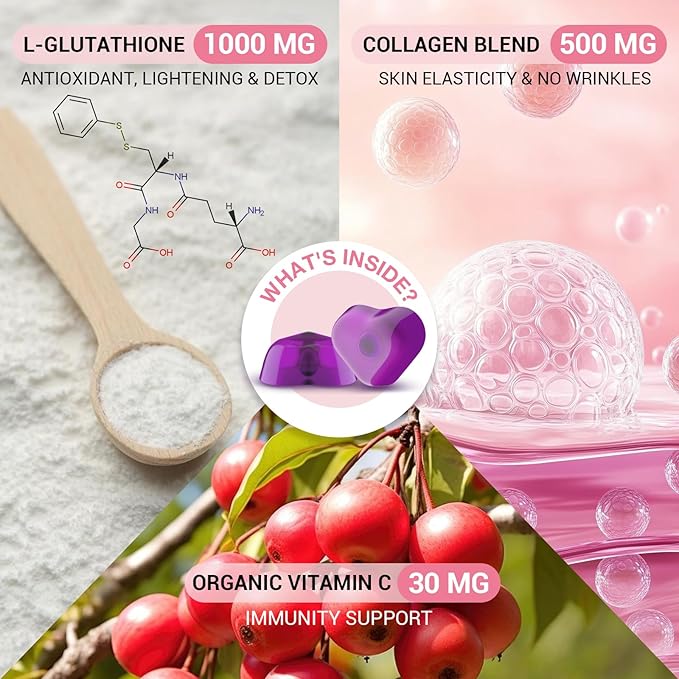 Orinthalixium Liposomal Glutathione Gummies 1000MG - Sugar Free Reduced L-Glutathione with Vitamin C & Vegan Collagen - Antioxidant & Skin Wellness - 300 Count (2 Pack)