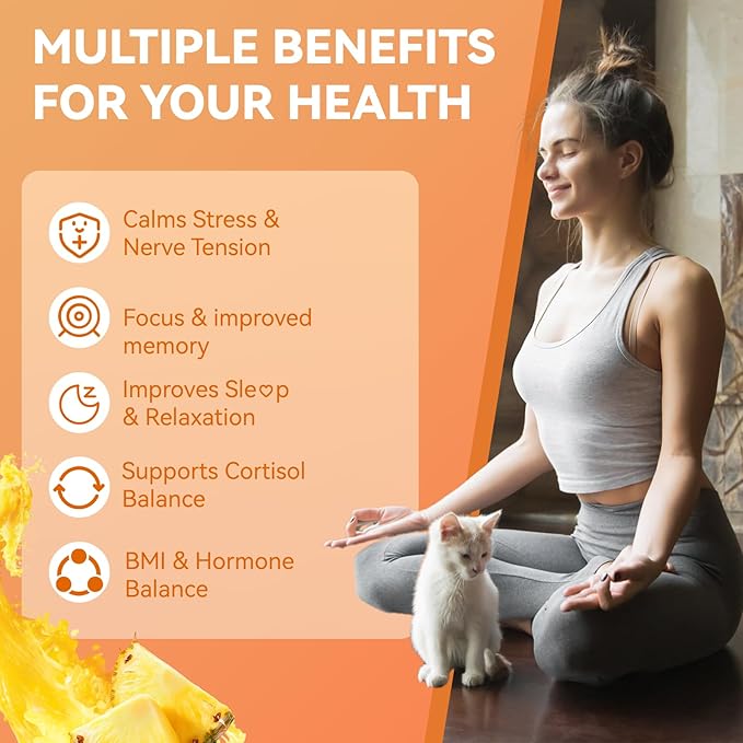Cortisol Gummies for Women, Cortisol Supplements with Ashwagandha, Magnesium, L-theanine, for Relaxation and Mood Support - 120 Gummies