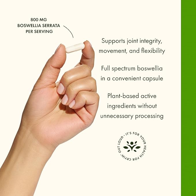 Swanson Double Strength Boswellia Serrata Ayurvedic Joint Supplement for Active Adults Seeking Flexibility and Mobility Support - 800 mg (60 Capsules, 3 Pack)